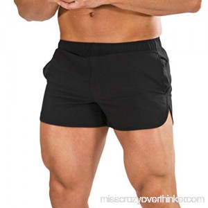 Colmkley Fashion Men's Slim Sport Shorts Beach Basic Pants Swimwear with Pockets Black B07MHLK6QX